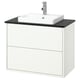 HAVBÄCK moble de bany blanc, modern, paret, acabat mat, lavabo ceràmic, aixeta cromada.