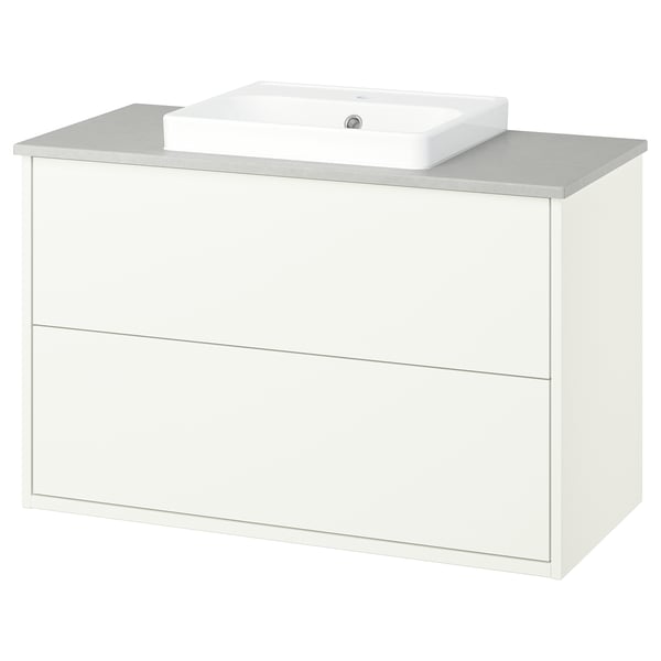 HAVBÄCK moble de bany blanc amb pica rectangular, disseny net.