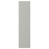 Frontal de calaix rectangular vertical de color gris clar fabricat amb pintura acrílica i taulers de fibra dissenyat per a una cuina.