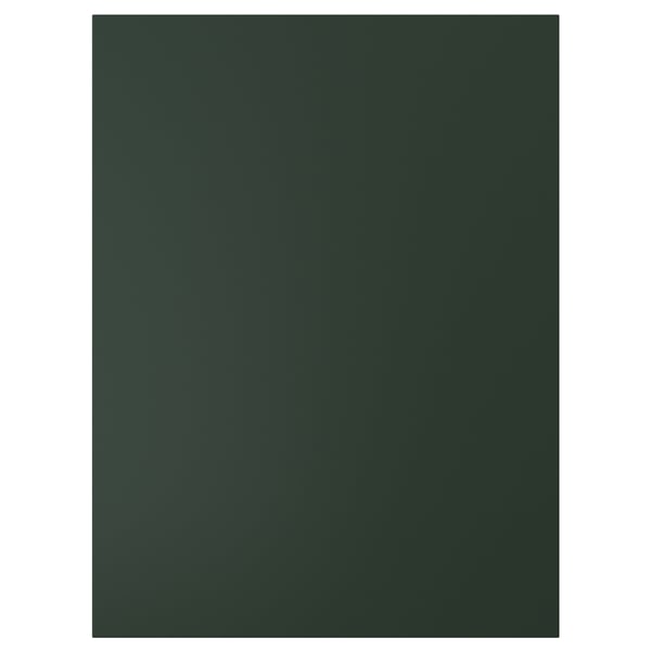 Una porta rectangular HAVSTORP de color verd fosc. Té línies netes i una superfície llisa, feta de pintura acrílica i taulers de fibra.
