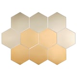 Joc de miralls HÖNEFOSS, tonalitat daurada, disseny hexagonal, vidre amb film de seguretat.