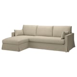 Sofà seccional beix HYLTARP, disseny modern i còmode amb chaise, funda de cotó i polièster duradora, fàcil de netejar.