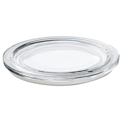 Tapa de vidre transparent IKEA 365+, disseny rodó, senzill, transparent i hermètic.