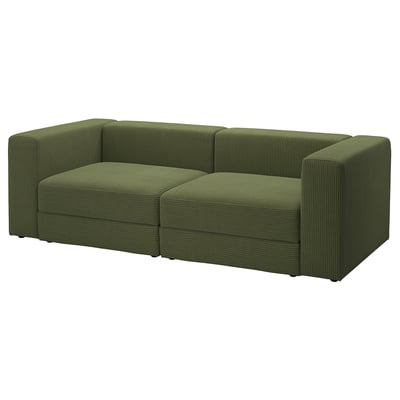 Sofà JÄTTEBO verd, disseny modern amb emmagatzematge, forma rectangular, coixins suaus.