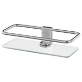 Prestatgeria de bany cromada KALKGRUND - vidre rectangular i metall