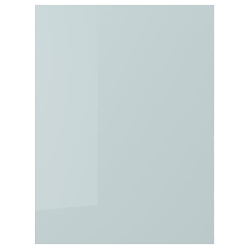 Armari de cuina gris-blau brillant KALLARP, disseny modern i elegant, paper de plàstic reciclat.