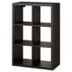 Prestatgeria KALLAX black cube fabricada amb tauler de partícules i pintura acrílica, amb un disseny modern amb compartiments oberts de forma quadrada.