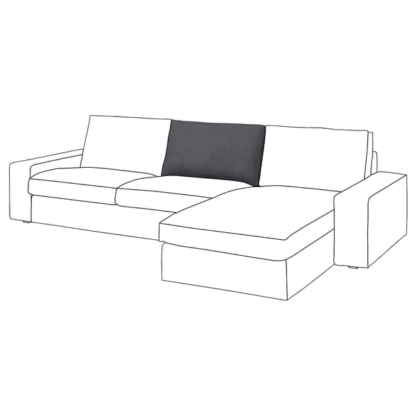 Sofà KIVIK, estil modern, blanc amb reposacaps gris fosc, coixins rectangulars.