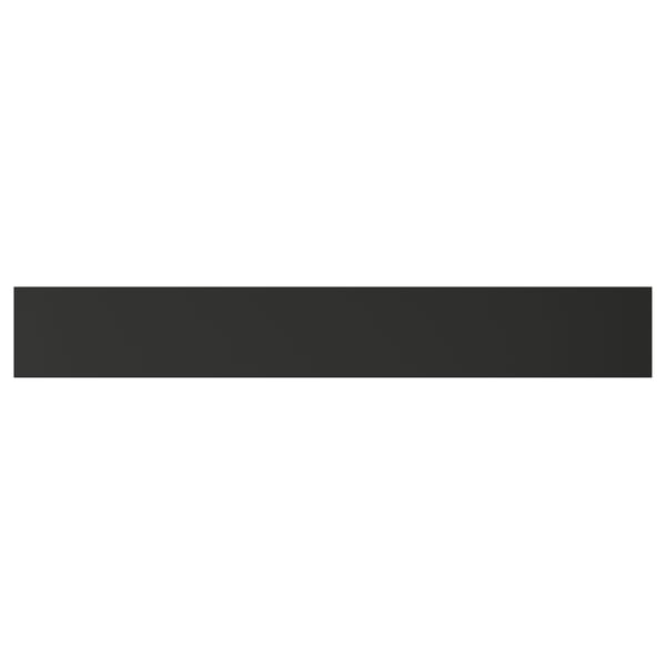 Frontal de calaix KNIVSHULT rectangular negre, elegant i modern, fet de vora de plàstic i tauler de partícules.