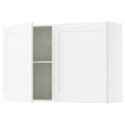 Moble de cuina KNOXHULT blanc amb portes de vidre i prestatge ajustable