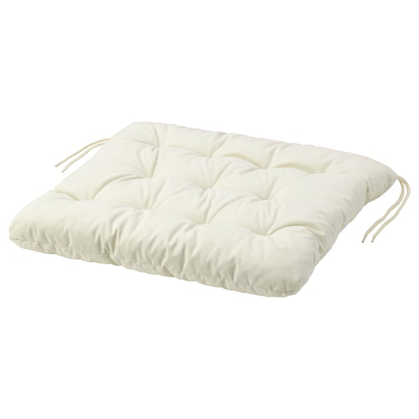 Coixí Kuddrna, blanc, rectangular amb llaços, funda de polièster, farciment d'escuma.