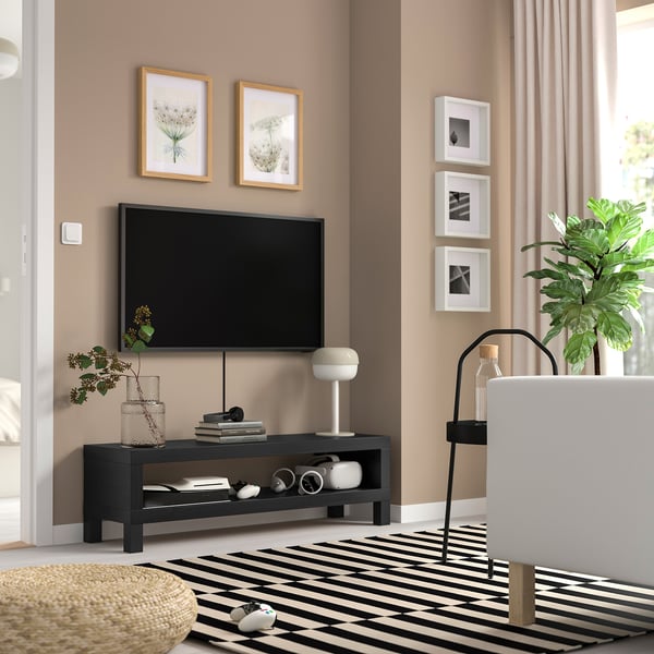 LACK Banc de TV, negre-marró, 120x35x36 cm