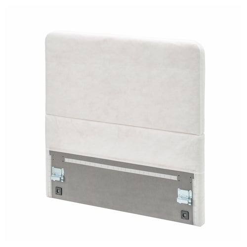 Un capçal LAXHÖJDEN blanc, fet de fusta i tela, rectangular amb un disseny senzill.