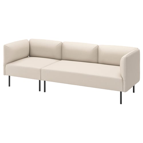 LILLEHEM Sofà modular 3 places, Vissle/beix metall