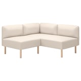 Sofà modular beix LILLEHEM, disseny minimalista, potes de fusta clara, línies netes, moble cantoner.