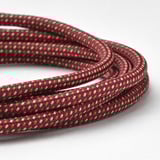 Cable USB granat amb detalls taronja / blanc, durador i sense embolics.