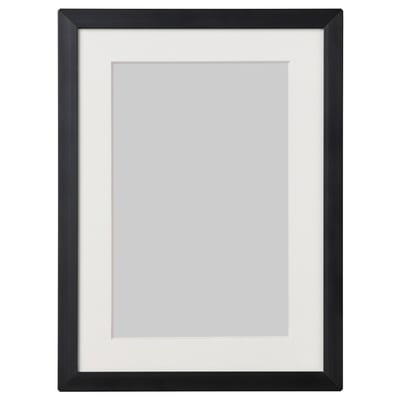 Marc LOMVIKEN negre amb vora metàl·lica blanca mat, rectangular i fina.