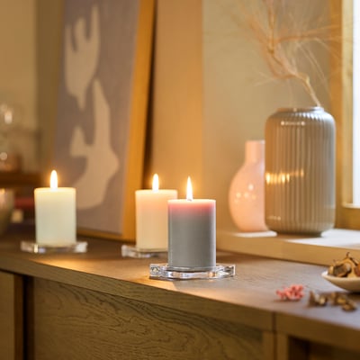 LOTSFÅGEL Espelma perfumada gruixuda, vainilla beix, 30 hr