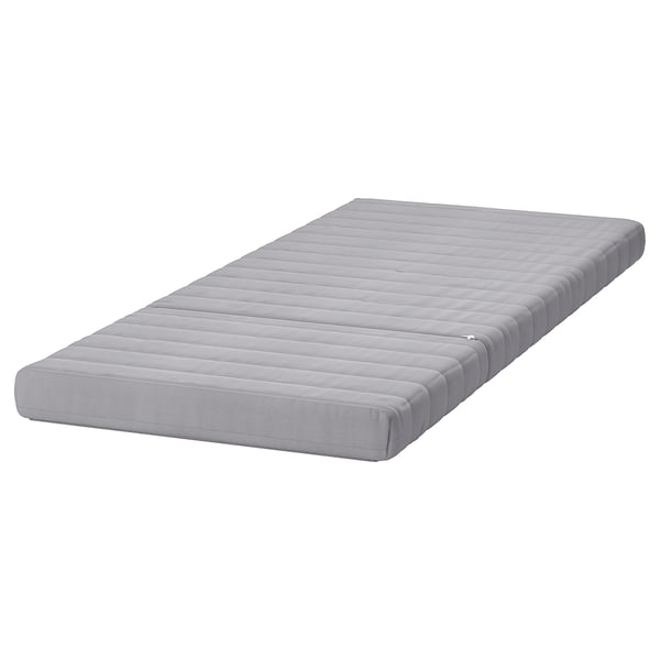 Matalàs d'escuma de lycksele gris, rectangular, de disseny encoixinat, per a sofà-llit.