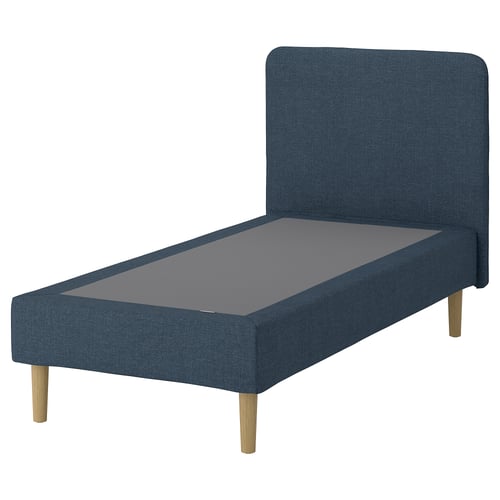 LYNGÖR Base de matalàs de molles, incl. pota i capçal/Kilanda blau fosc, 90x200 cm