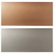 Dos rectangles, un de bronze, un de gris metàl·lic, probablement panells de paret LYSEKIL.