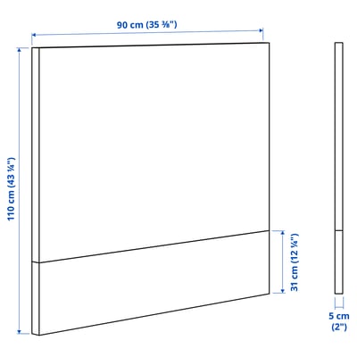 Capçal MALM blanc, elegant, rectangular, tauler de partícules amb farciment de bresca.