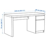Il·lustració amb mesures del producte: MALM/MILLBERGET.