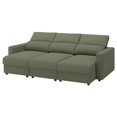 MALMKÖPING Sofà de 3 places, amb chaise longue/Tibbleby verd grisenc