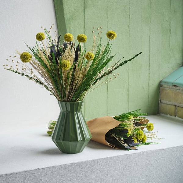 MÄVINN Ram de flors, verd/blanc