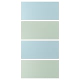 Panells de doble cara MEHAMN: blau clar i verd, taulers de fibra, rectangulars, disseny minimalista.