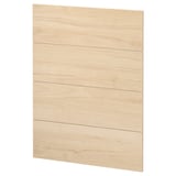 Un panell de fusta de color cendra clar del sistema de cuina METOD. El seu patró rectangular, pla i de gra de fusta natural.