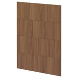 Frontal d'armari de cuina de noguera METOD. Panell de fusta llisa i rectangular amb 4 línies horitzontals.