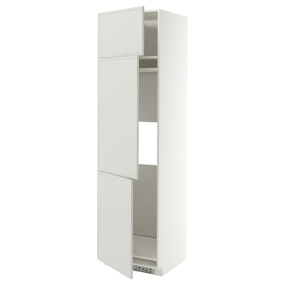 METOD Aa fri/con 3p, blanc/Aspudden gris clar, 60x60x220 cm