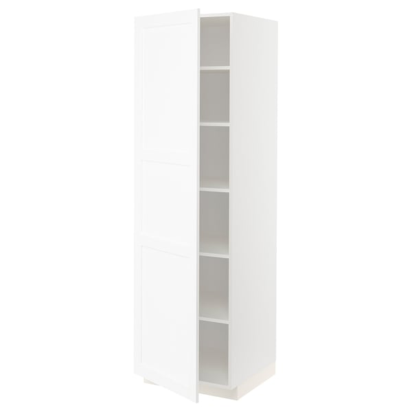 Armari de cuina METOD blanc, alt, tres prestatges, ajustable, disseny modern.