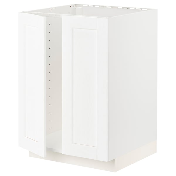 Moble base de cuina METOD blanc, rectangular amb vores rectes.
