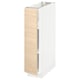Un armari de cuina blanc vertical amb una porta de fusta de freixe clar. És un disseny elegant i modern amb una sola porta i prestatges ajustables a l'interior.