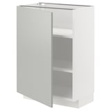 Moble de cuina METOD blanc, disseny modern, gris clar, rectangular, moble d'emmagatzematge amb prestatges, acabat elegant.