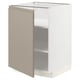 Un moble de cuina METOD blanc amb una porta gris-beix, amb un disseny elegant i modern i un tirador integrat.
