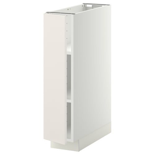 Moble de cuina METOD blanc, rectangular, amb superfícies llises i prestatges regulables.