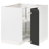 METOD Ab rac cist gir, blanc/Upplöv antracita mat, 88x88 cm
