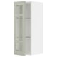 Moble de cuina METOD amb portes de vidre verd, marc blanc, rectangular, disseny modern.