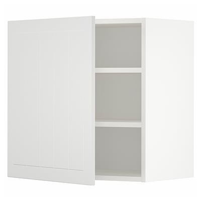 Un armari de cuina METOD blanc amb un disseny senzill i modern. L'armari té forma rectangular i inclou un prestatge ajustable.