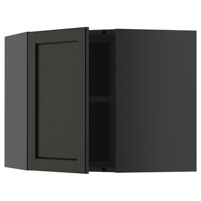 Moble de cuina METOD, fusta tenyida de negre, rectangular, disseny d'una sola porta, prestatge regulable.