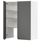 Moble de cuina METOD gris amb interior blanc i prestatges regulables.