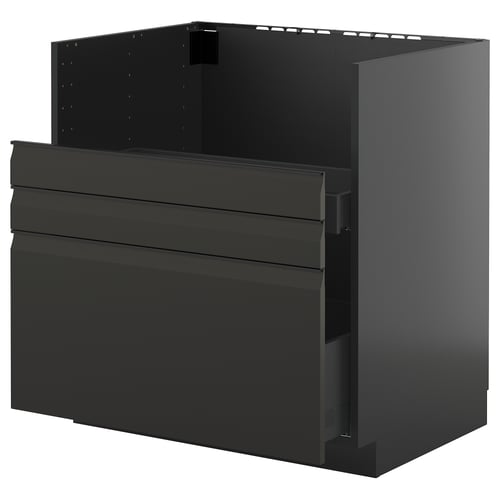 Moble de cuina METOD en negre mat amb disseny modern i elegant i tiradors integrats.