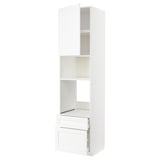 Un moble de cuina METOD blanc d'ikea, amb prestatges i calaixos amb un disseny elegant i modern.