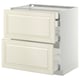 Armari de cuina Ikea METOD amb dos calaixos, blanc trencat, rectangular, vores bisellades.