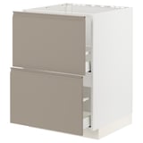 Armari de cuina METOD, gris-beix, disseny modern, calaix mitjà, forma quadrada, mànec minimalista.