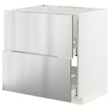 Armari de cuina ikea METOD d'acer inoxidable, disseny modern amb calaixos, robust i elegant.