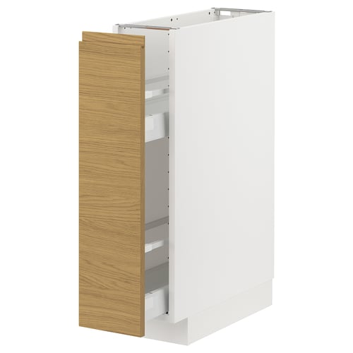 Armari de cuina METOD - blanc i roure, rectangular, disseny minimalista.
